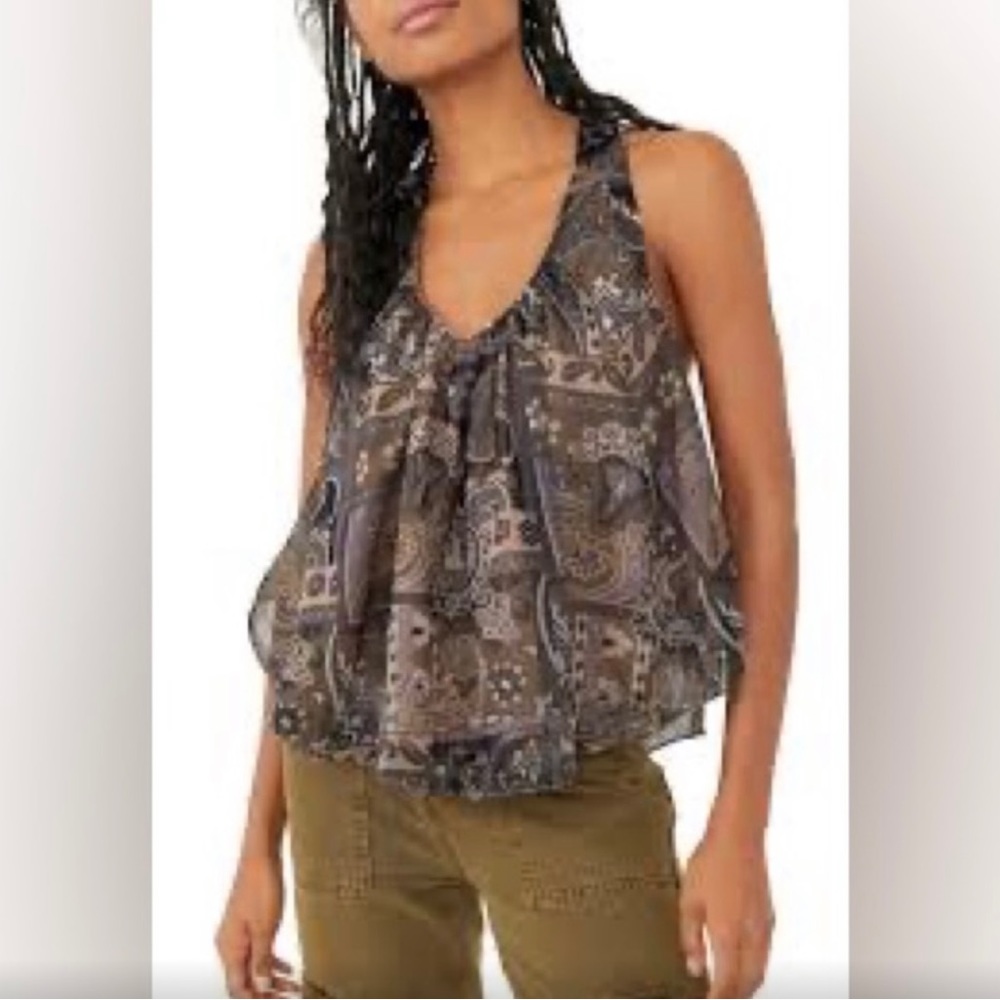 Free People Tank Strawberry Dark Combo XSmall